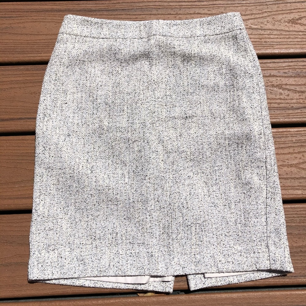 Ann Taylor Knit Tweed Pencil Skirt (gray/neutral)